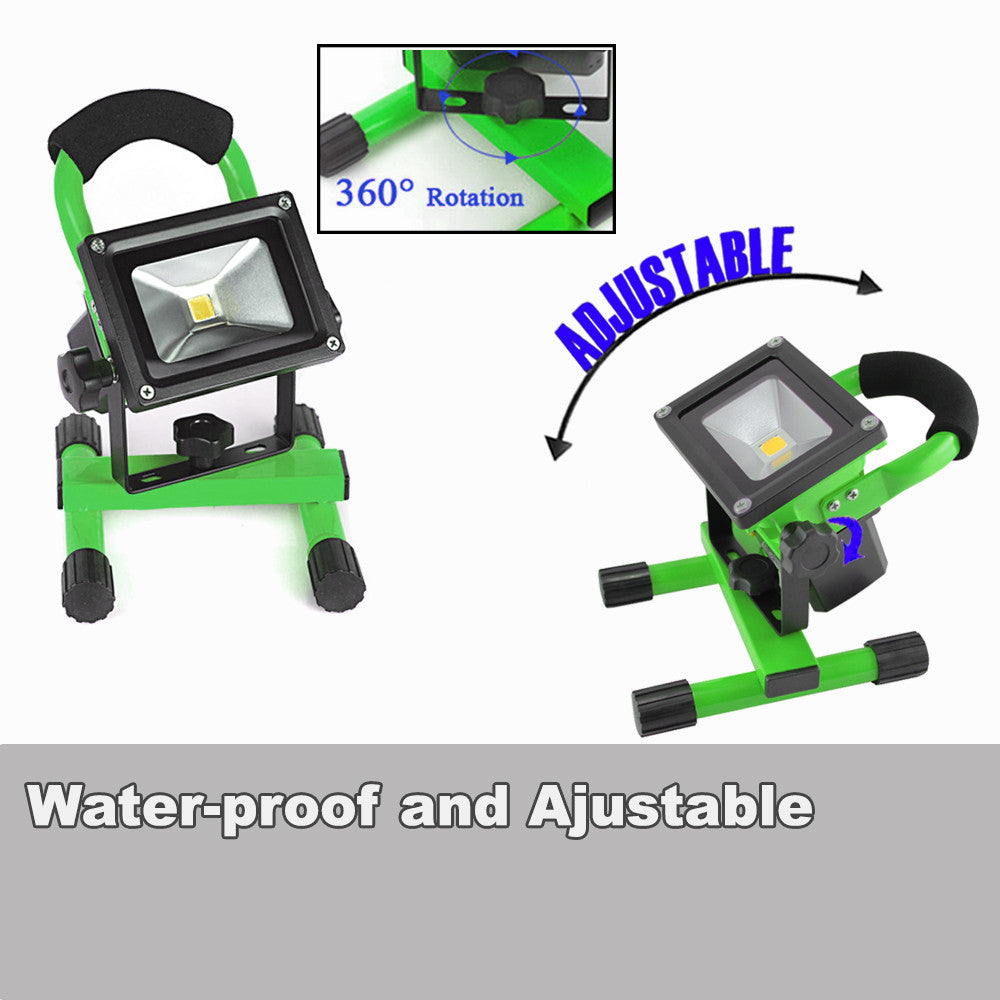 10W PORTABLE LED WORK LIGHT RECHARGEABLE FLOOD LIGHT LAMP CAMPING GREEN