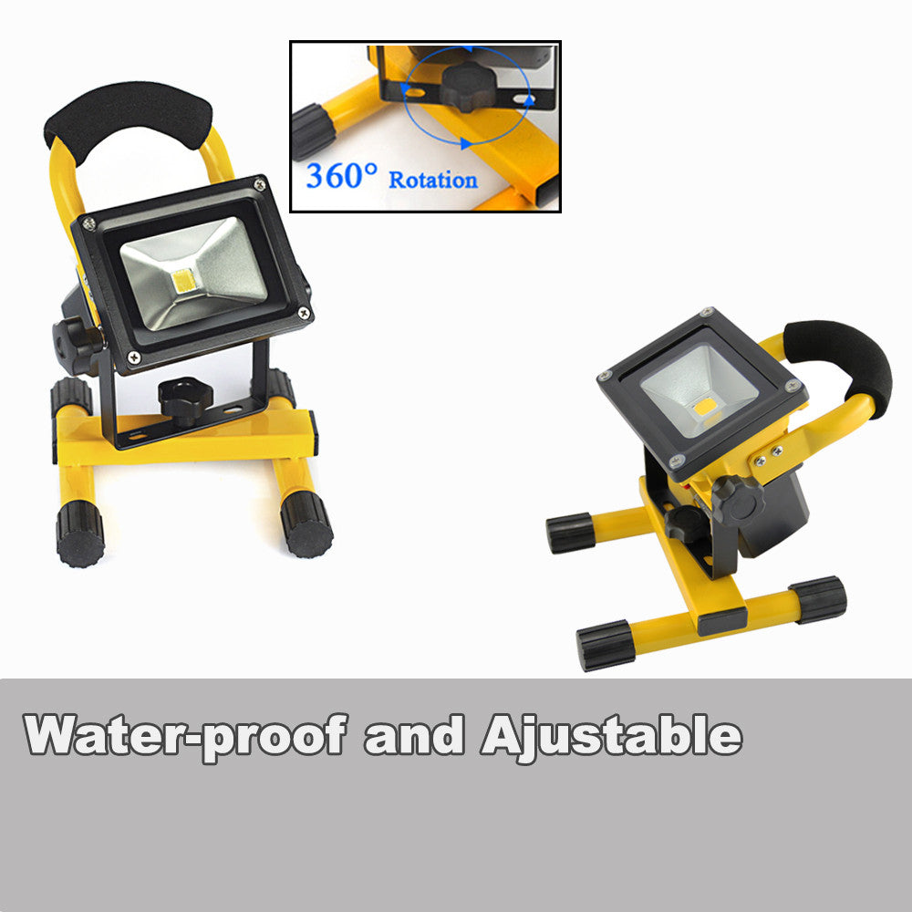 10W PORTABLE LED WORK LIGHT RECHARGEABLE FLOOD LIGHT LAMP CAMPING YELLOW