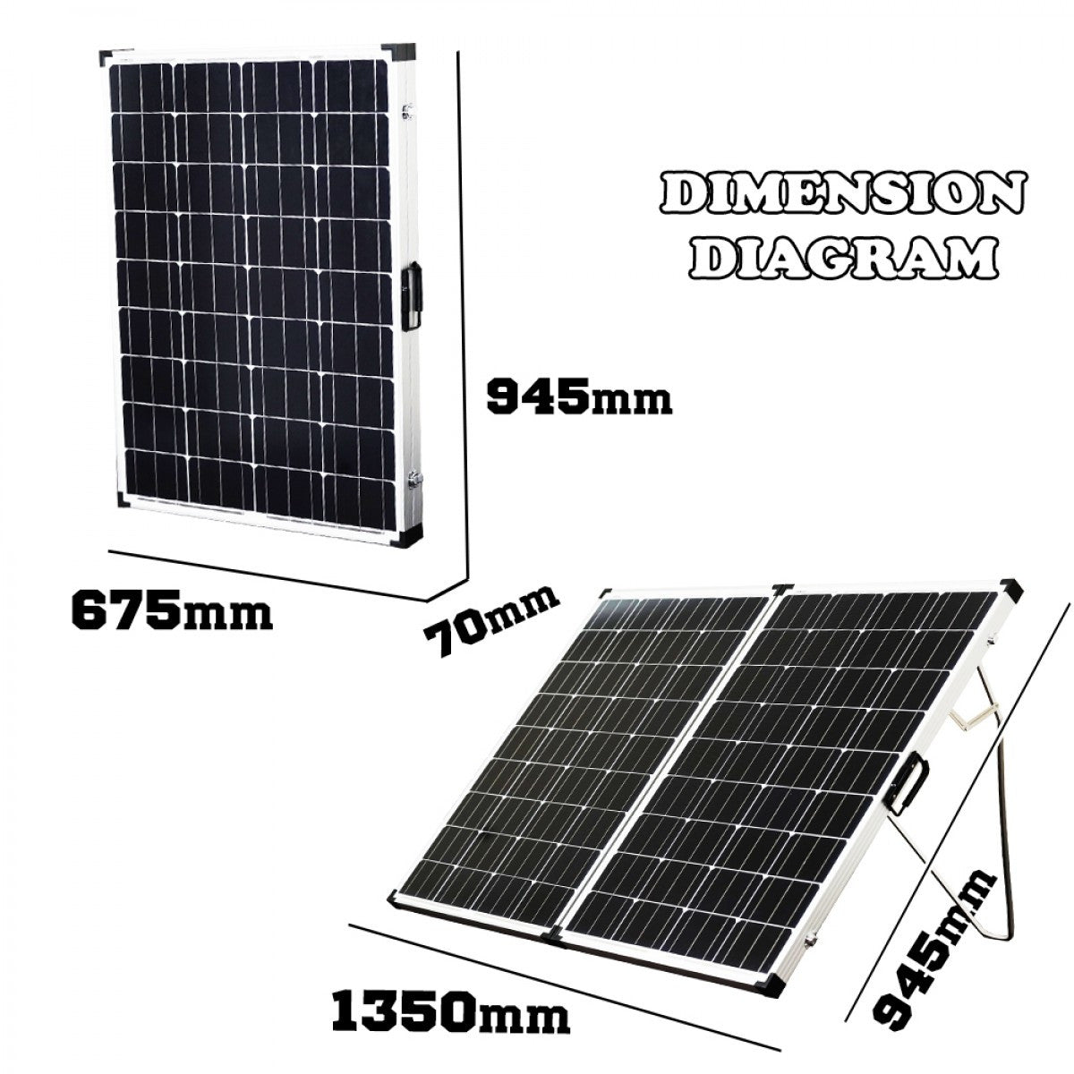 250W FOLDING SOLAR PANEL KIT 12V CARAVAN BOAT CAMPING POWER MONO CHARGING HOME