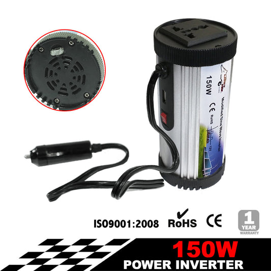 150W Power Inverter Max 300W 12-240V Sine Wave USB Laptop Charger Camp Boat