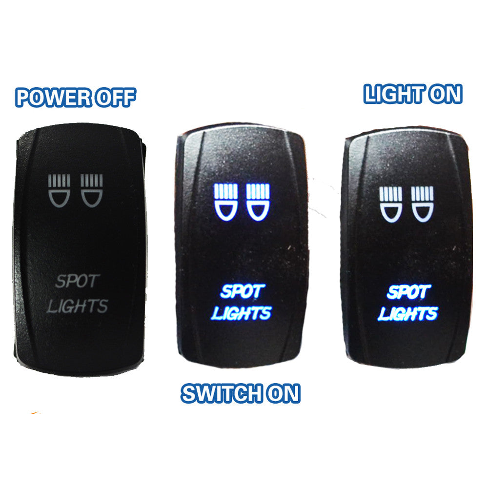 SPOT LIGHT CARLING ROCKER SWITCH LASER ETCHED WORK LIGHT BAR 4WD UTE HID 12V 24V