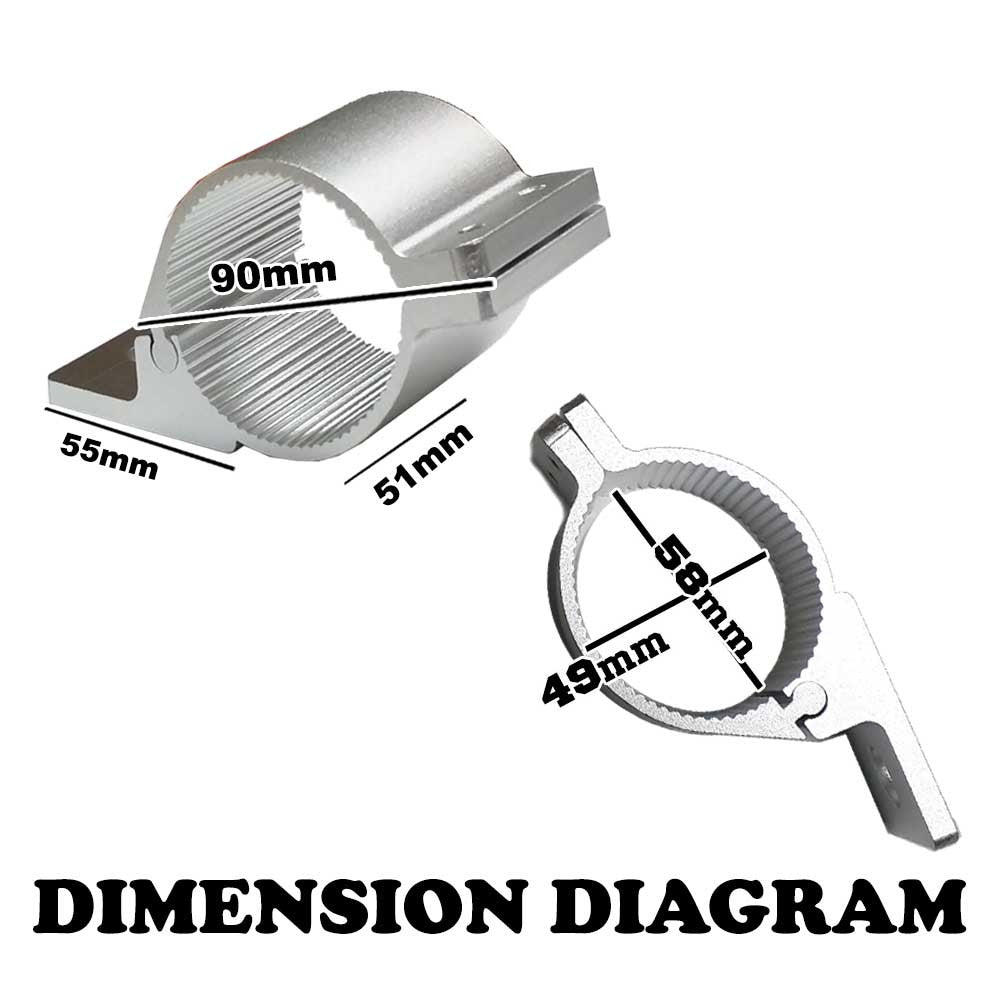 PAIR Silver Bullbar Mounting Bracket Clamp 49-54mm For LED Light Bar HID ARB