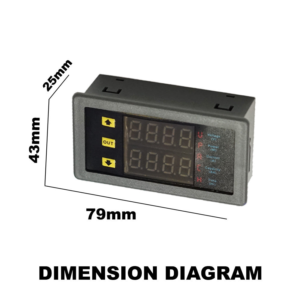 Voltage Meter 20A Led Dual Display Digital Power Voltmeter Ammeter VAM9020 AMP