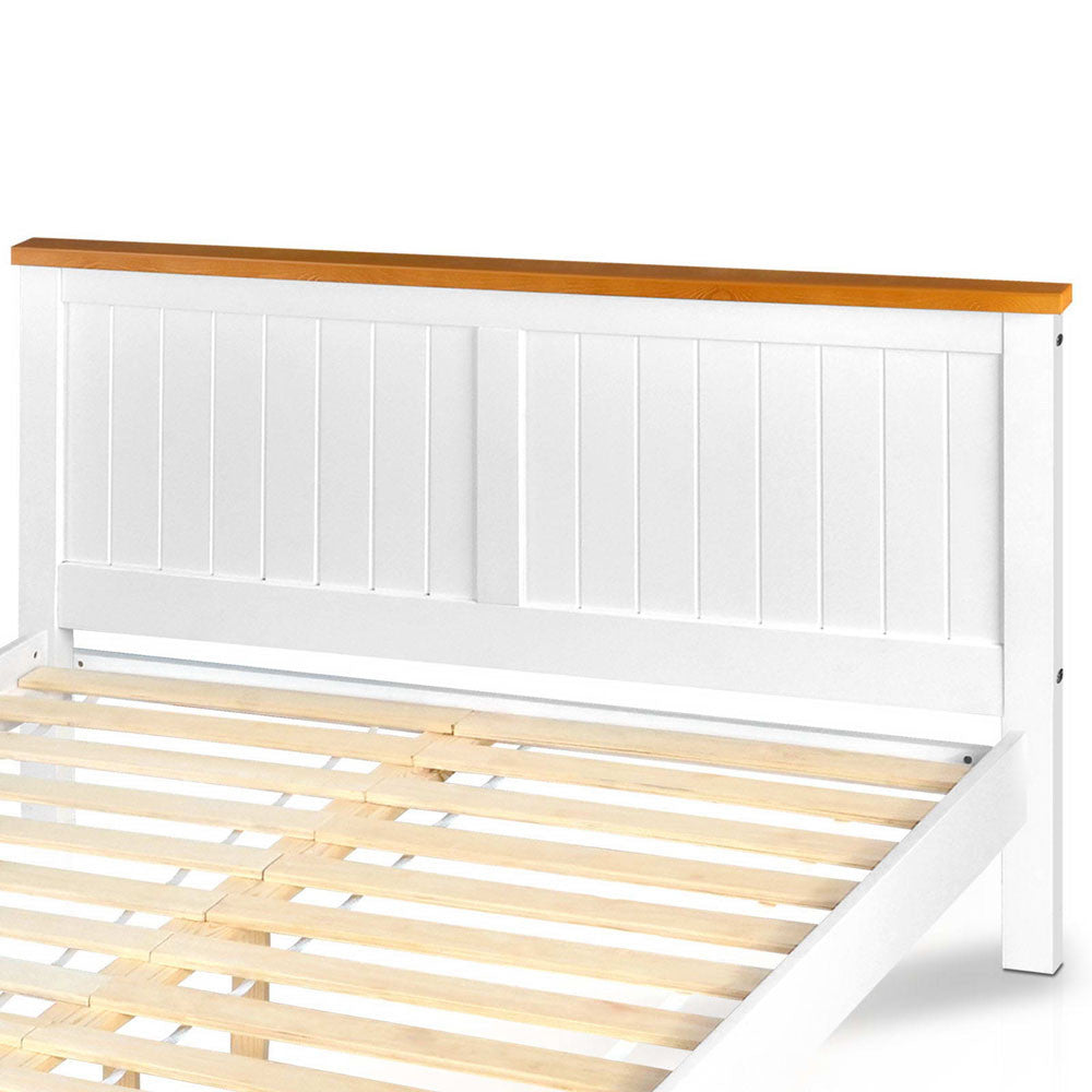 Pine Wood Double Bed Frame