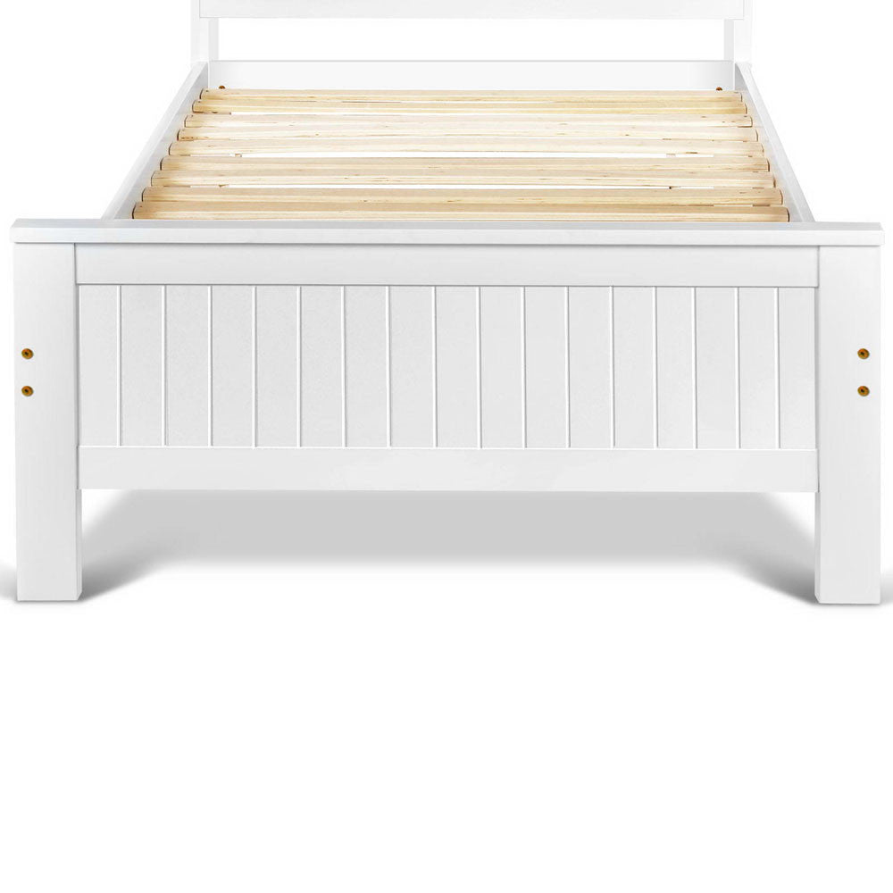 King Single Wooden Bedframe with Storage Shelf