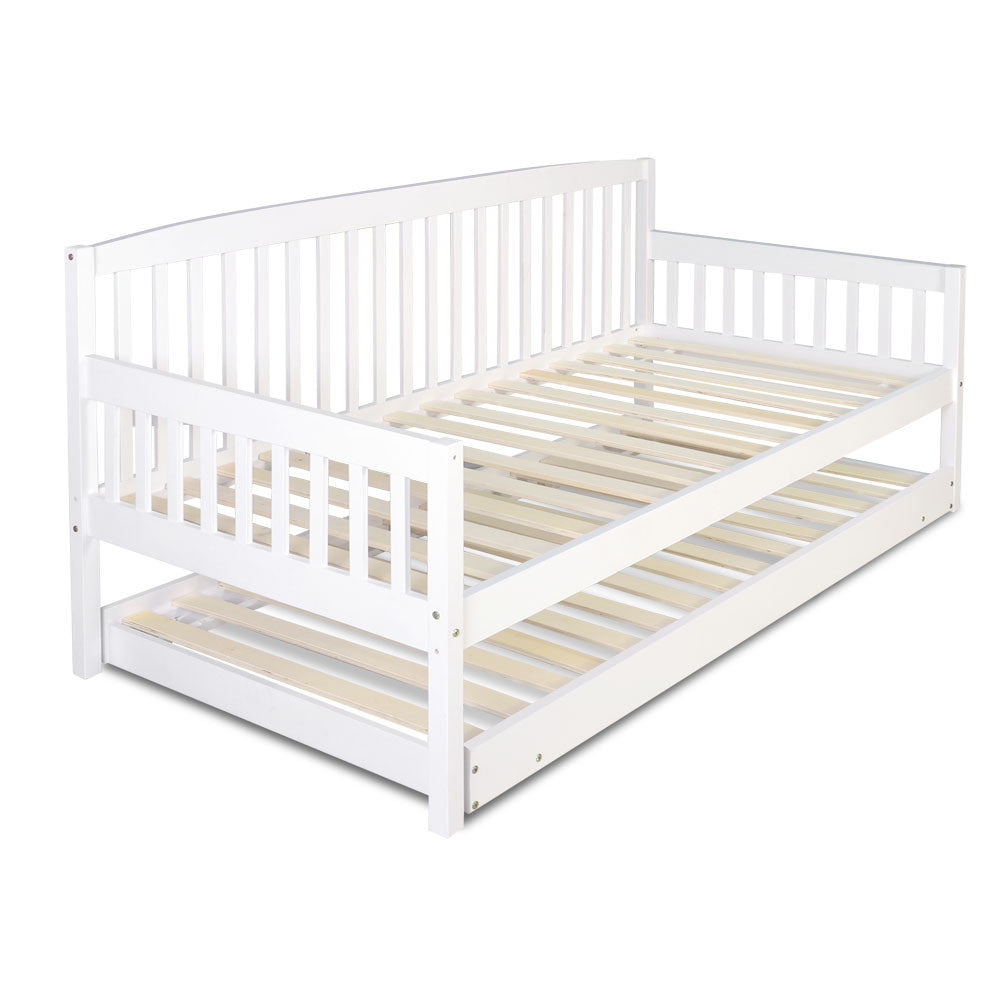 Wooden Bed Frame with Trundle - Single