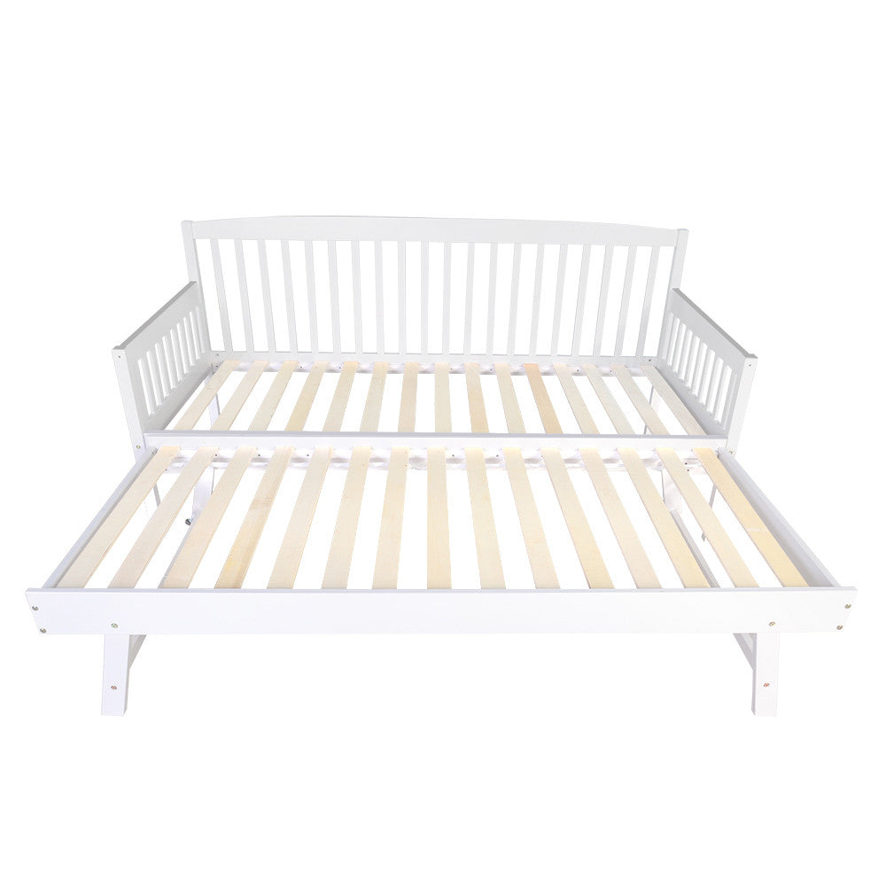 Wooden Bed Frame with Trundle - Single