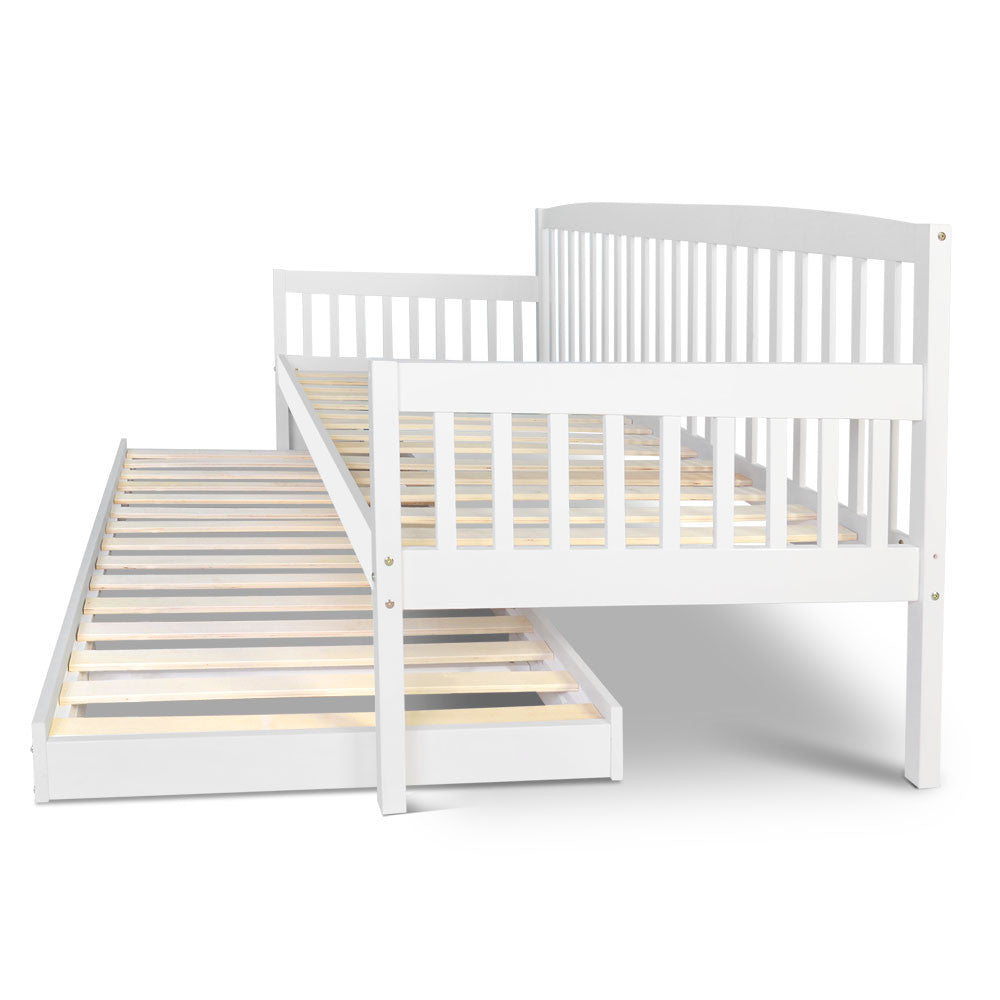 Wooden Bed Frame with Trundle - Single