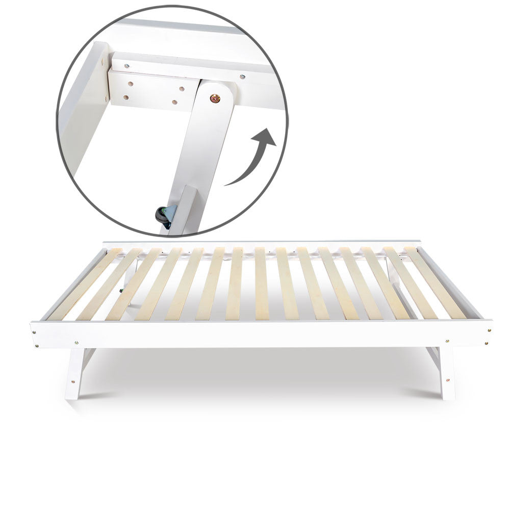 Wooden Bed Frame with Trundle - Single