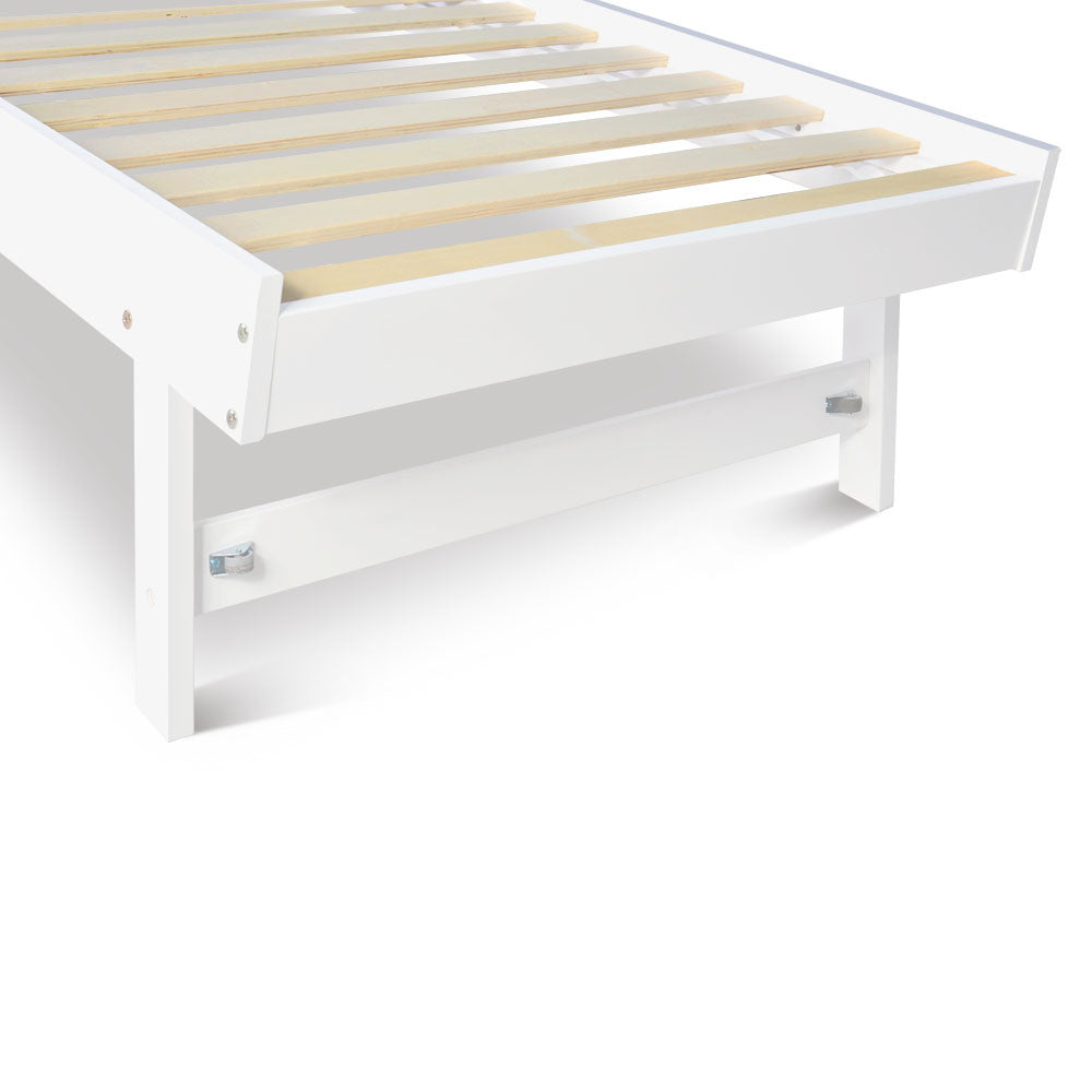 Wooden Bed Frame with Trundle - Single