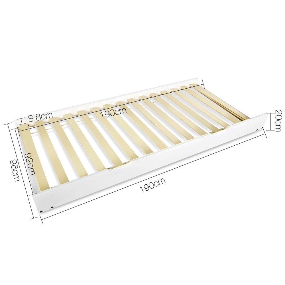 Wooden Trundle Bed Frame - Single