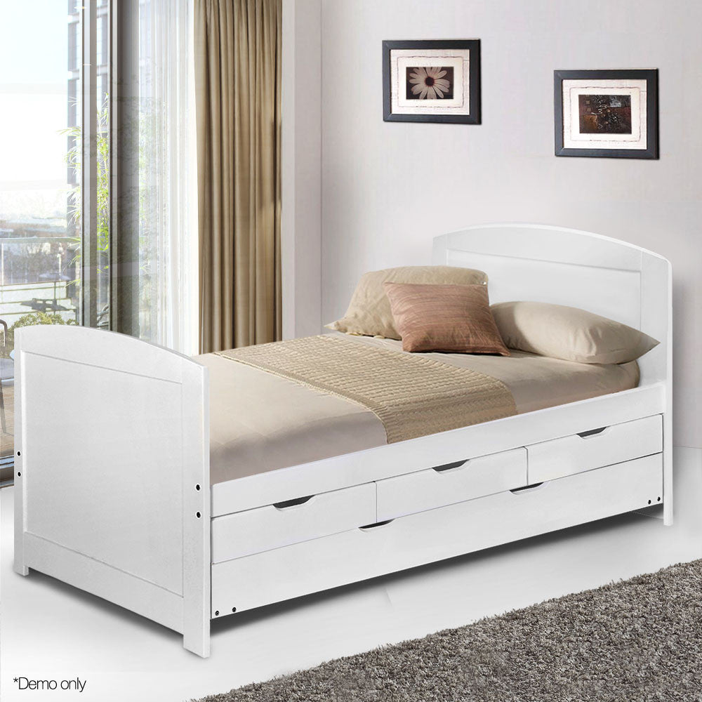 Wooden Trundle Bed Frame - Single