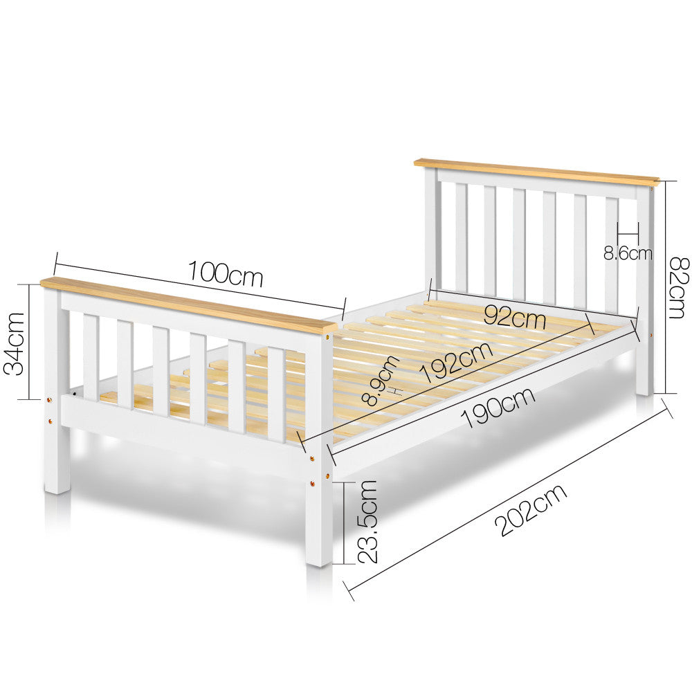 Pine Wood Single Size Bed Frame