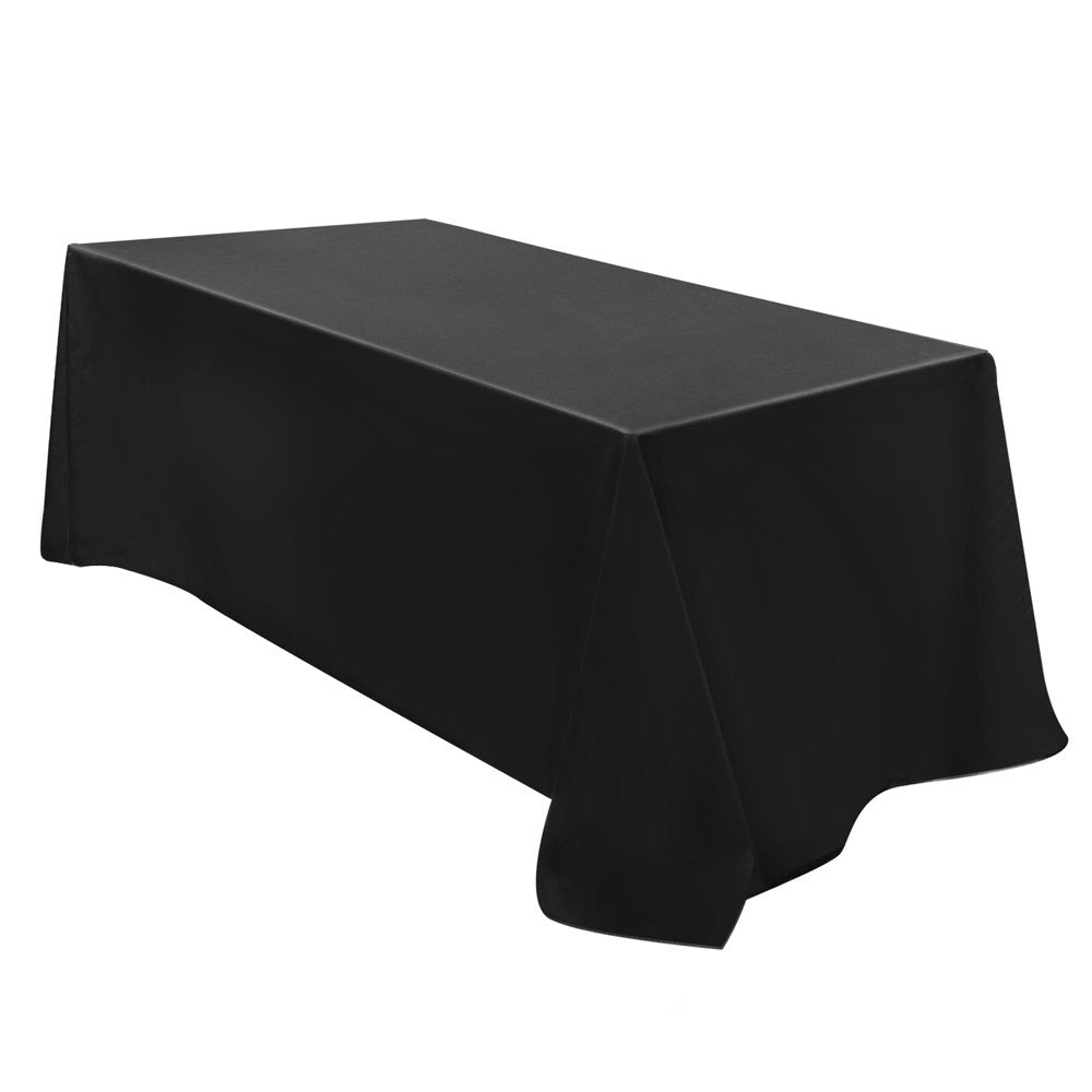 6 Pcs Wedding Table Cloth Rectangle 259cm Black