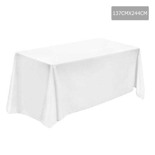 6 Pcs Wedding Table Cloth Rectangle 244cm White