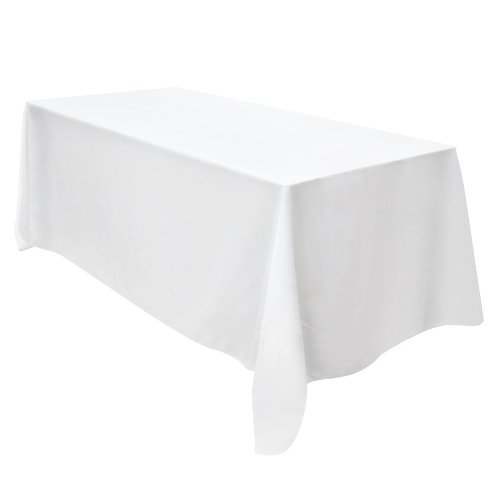 6 Pcs Wedding Table Cloth Rectangle 244cm White