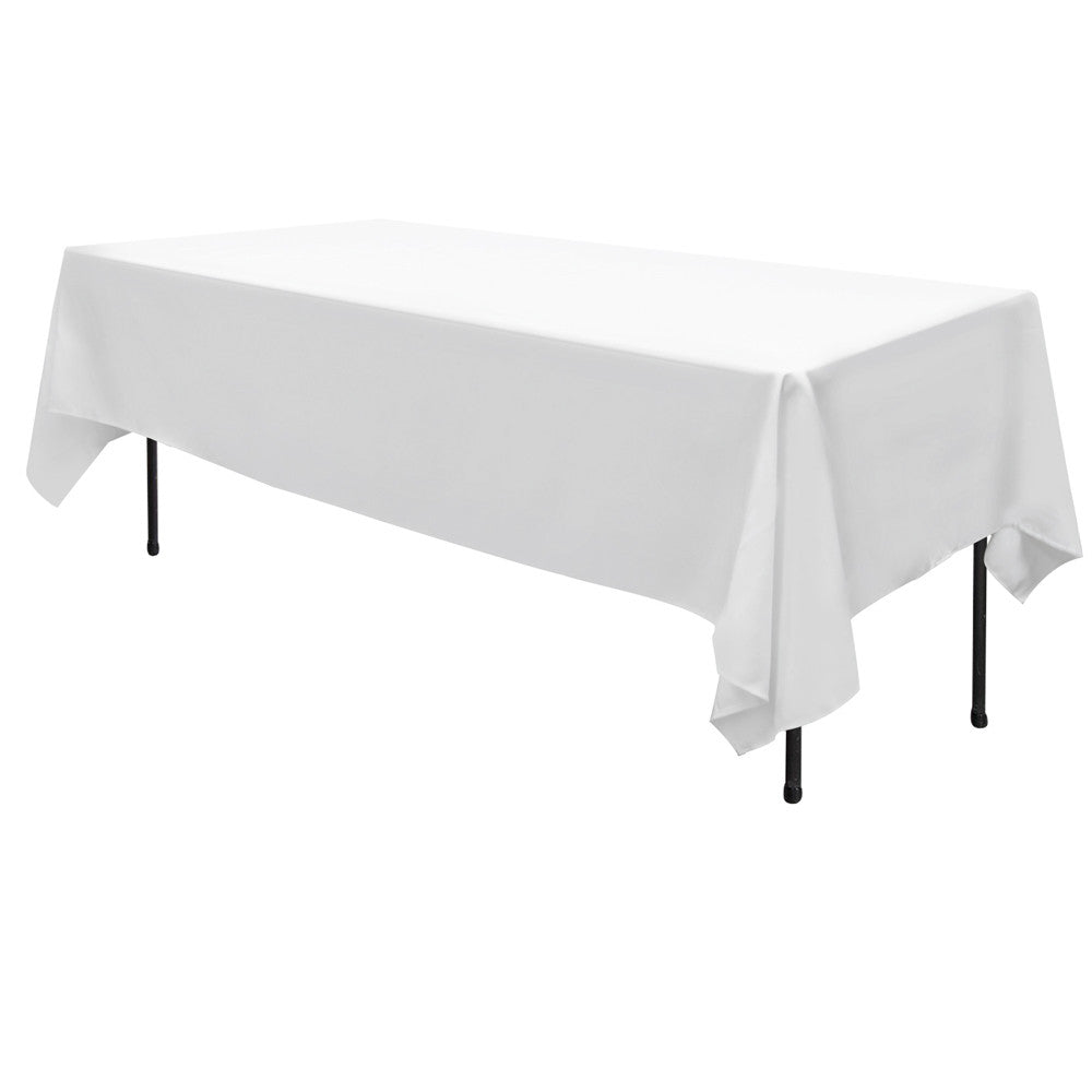 6 Pcs Wedding Table Cloth Rectangle 244cm White