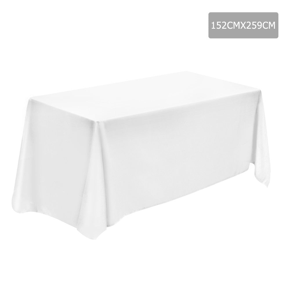 6 Pcs Wedding Table Cloth Rectangle 259cm White