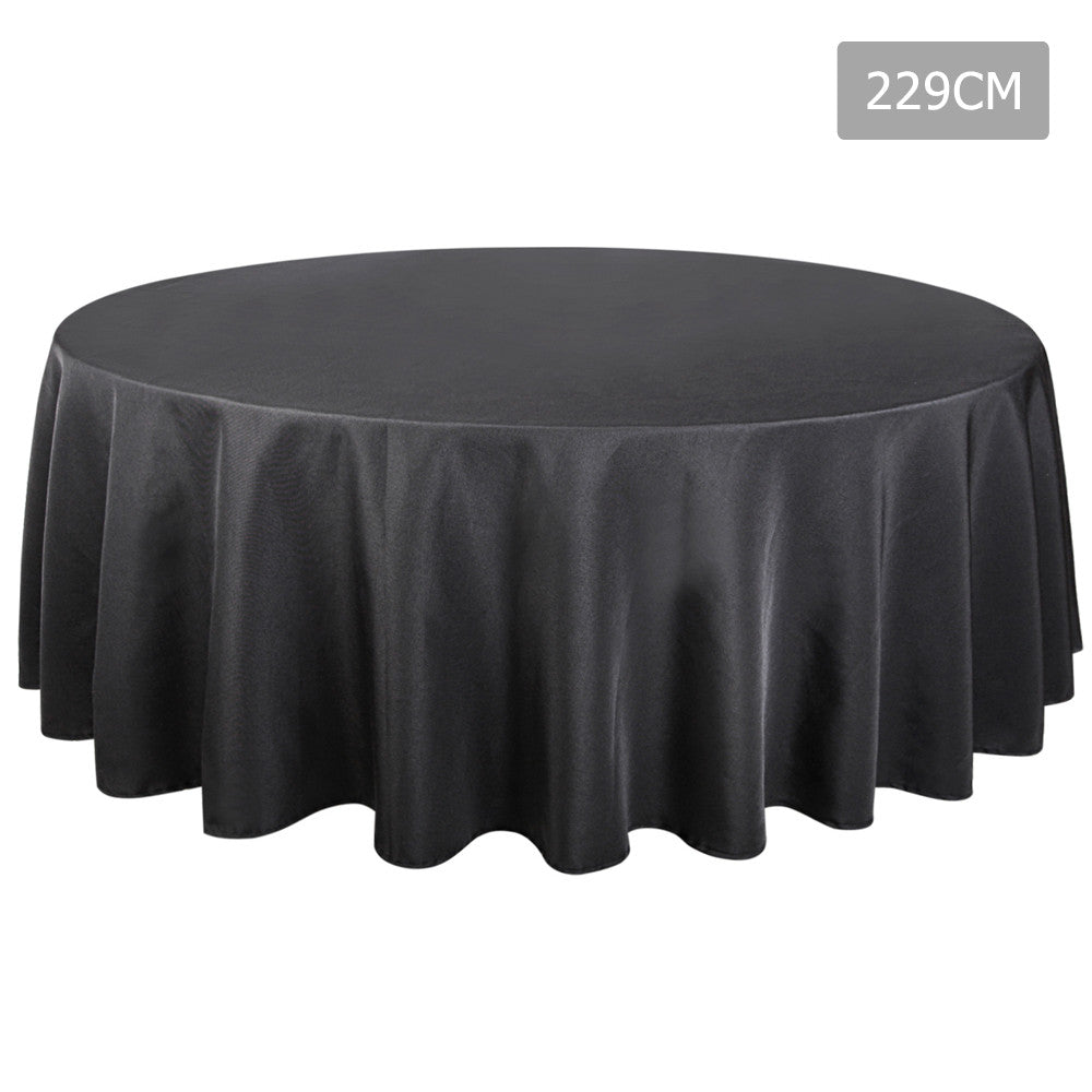 4 Pcs Wedding Table Cloth Round 229cm Black