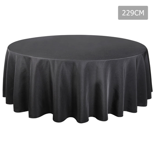 4 Pcs Wedding Table Cloth Round 229cm Black