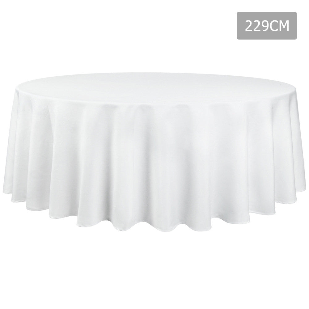 4 Pcs Wedding Table Cloth Round 229cm White