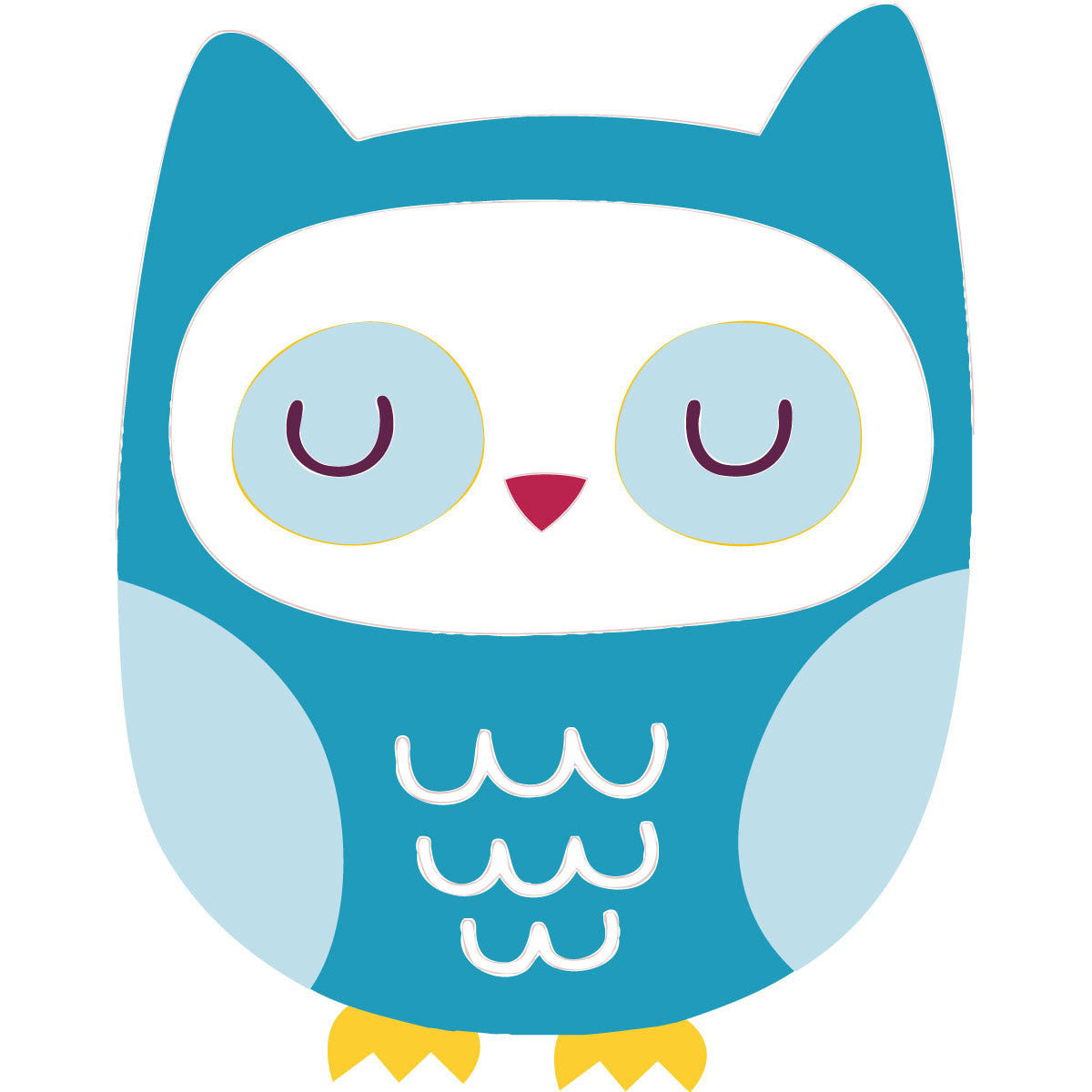 Blue Owl Wall Stickers - Totally Movable and Reusable