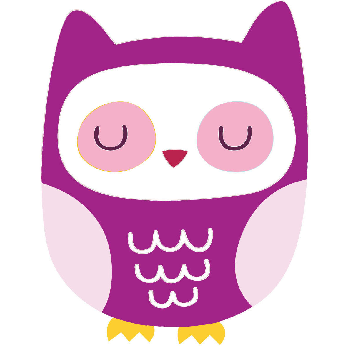 10 X Purple Owl Wall Stickers - Totally Movable