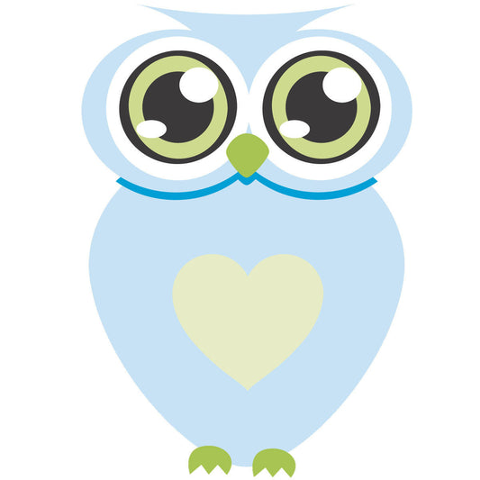 10 X Blue owl with big eyes Wall Stickers - Totally Movable