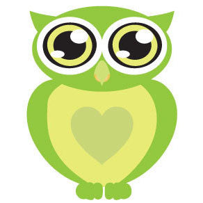 Green owl with big eyes Wall Sticker - Totally Movable