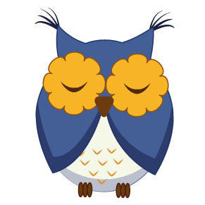 Cute blue owl Wall Sticker - Totally Movable