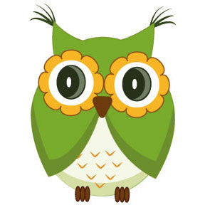 Cute green owl Wall Sticker - Totally Movable