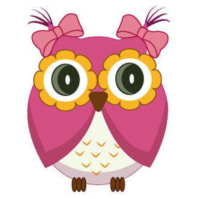 Cute pink owl Wall Sticker - Totally Movable