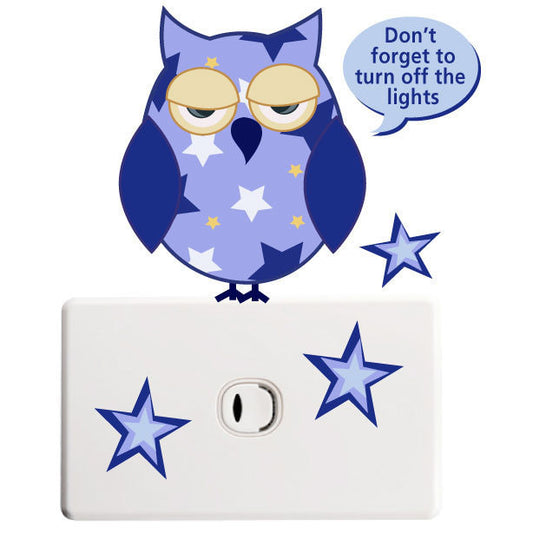 Owls Light Switch Stickers - Totally Movable and Reusable