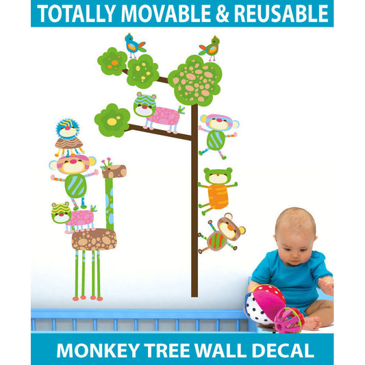 Medium Size Funky Monkeys in a Tree Wall Stickers  - Totally movable