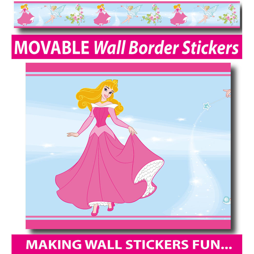 Girls Princess Wall Border Stickers - Totally Movable