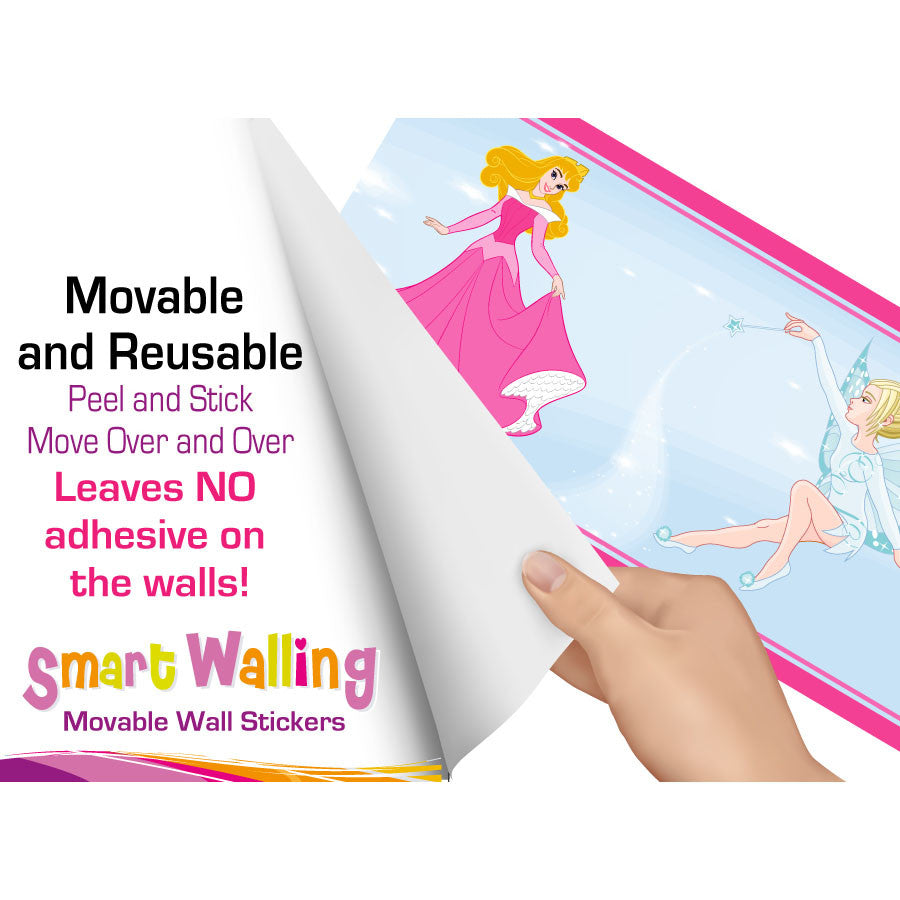 Girls Princess Wall Border Stickers - Totally Movable