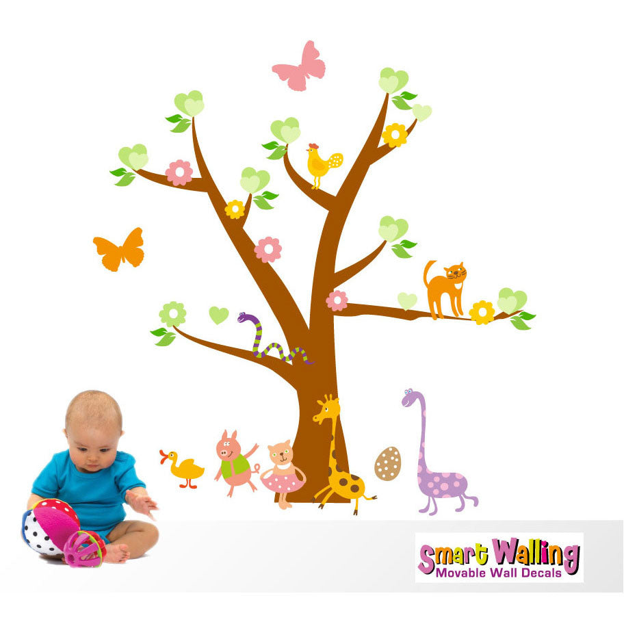 Tree with Cute Animals Wall Stickers - Totally Movable