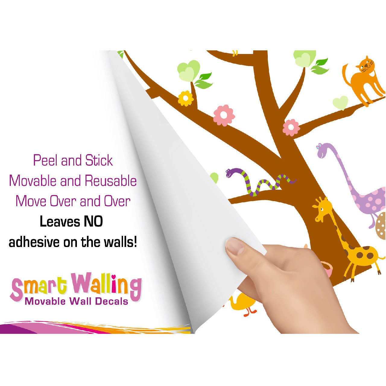 Tree with Cute Animals Wall Stickers - Totally Movable