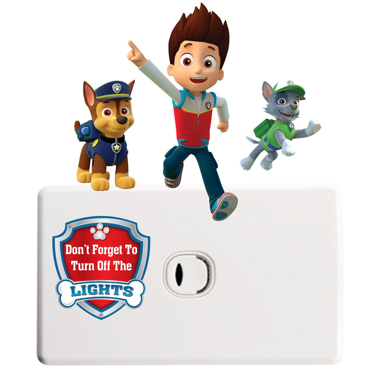 Skye Paw Patrol Light Switch Wall Stickers - Totally Movable