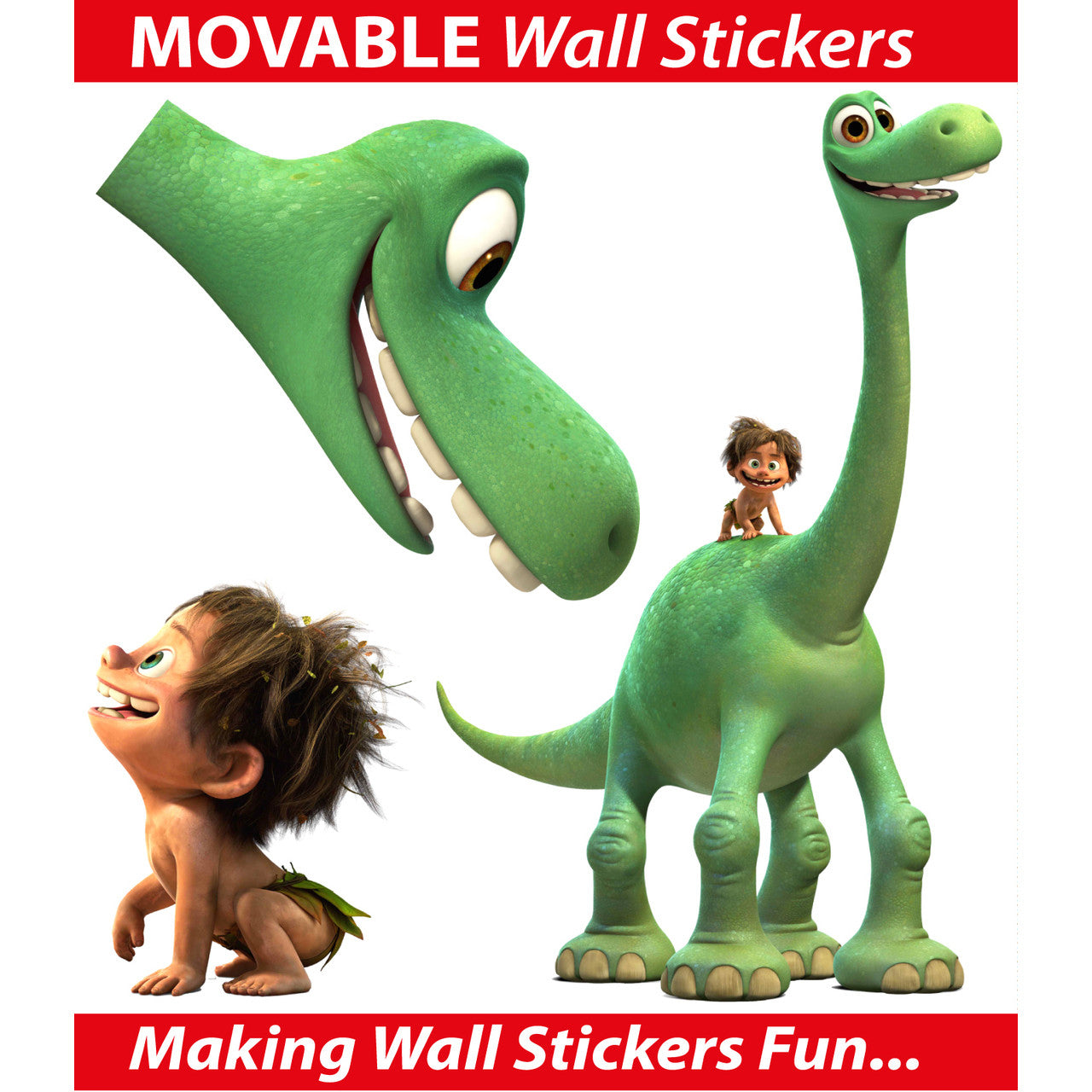 The Good Dinosaur MOVABLE and Reusable Toy box - Wall Stickers