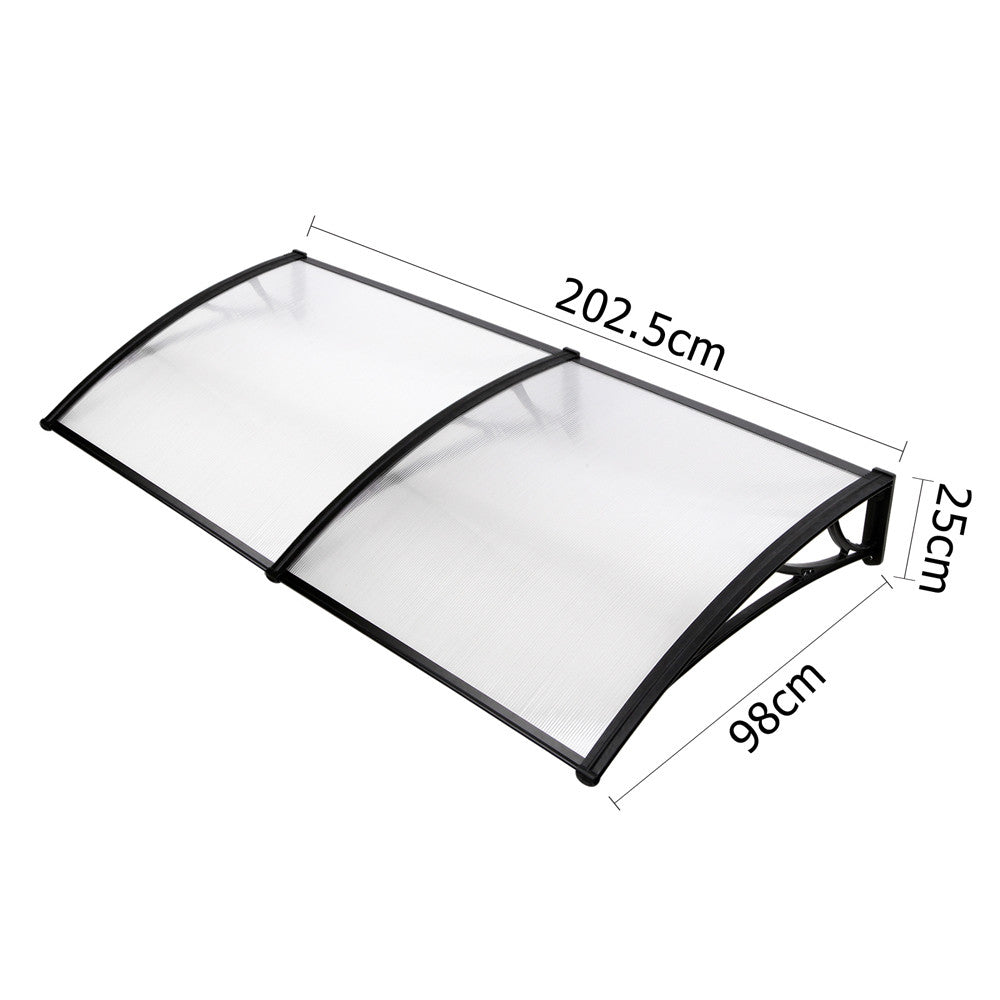 DIY Window Door Awning Cover Transparent 100 x 200cm