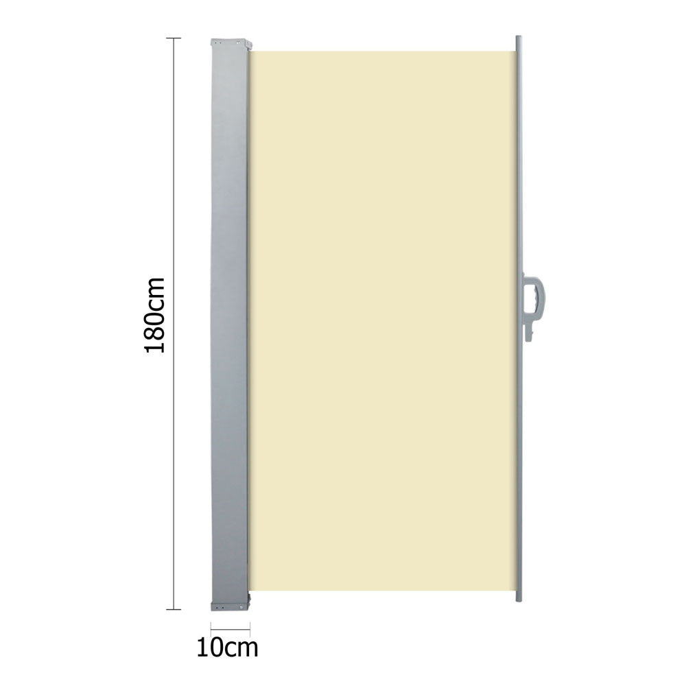 Retractable Side Awning Shade 180cm Beige