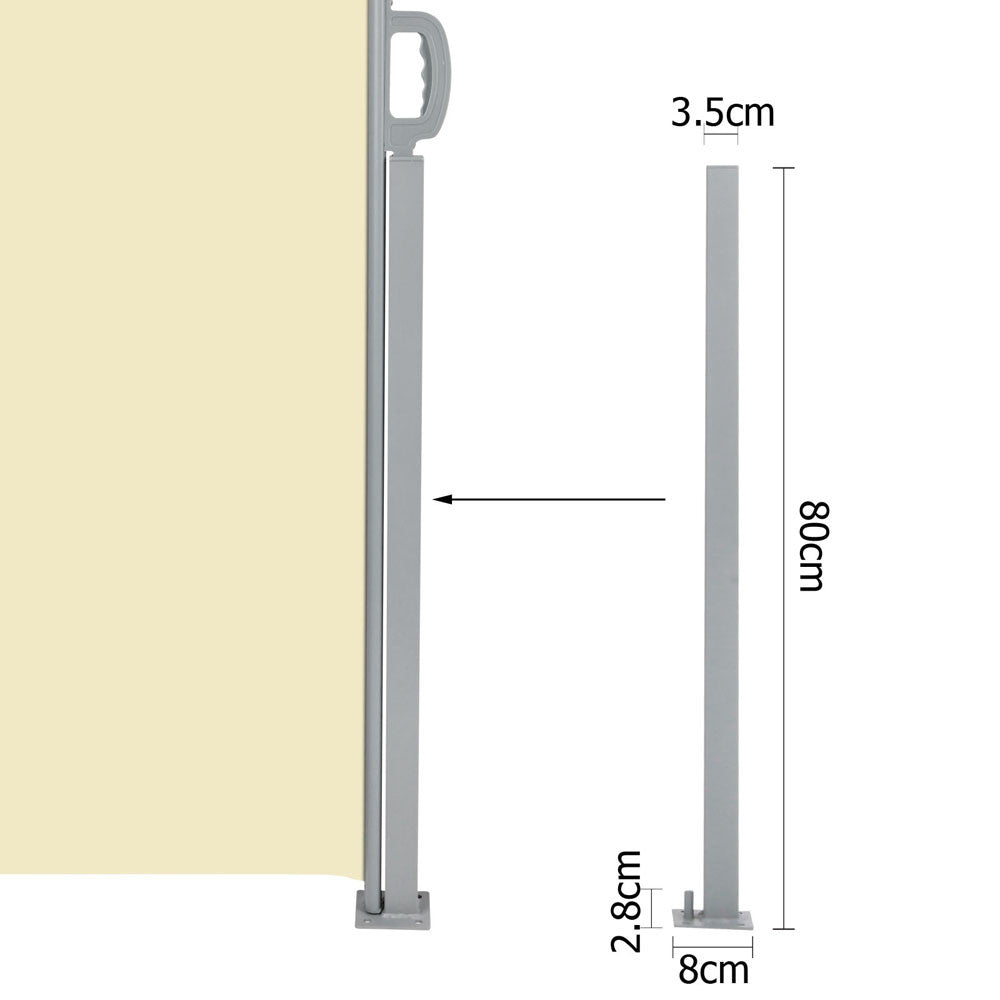 Retractable Side Awning Shade 180cm Beige