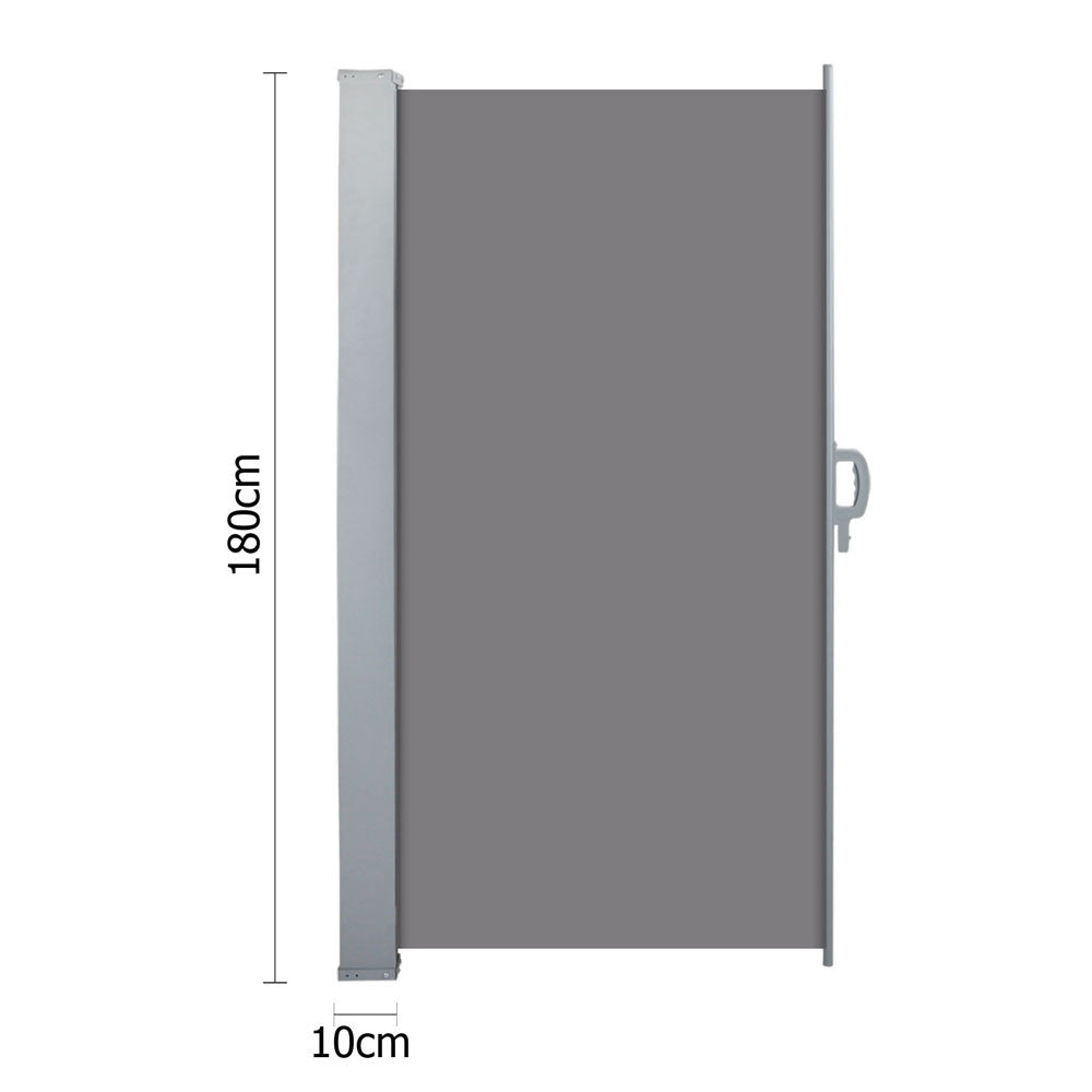 Retractable Side Awning Shade 180cm Grey