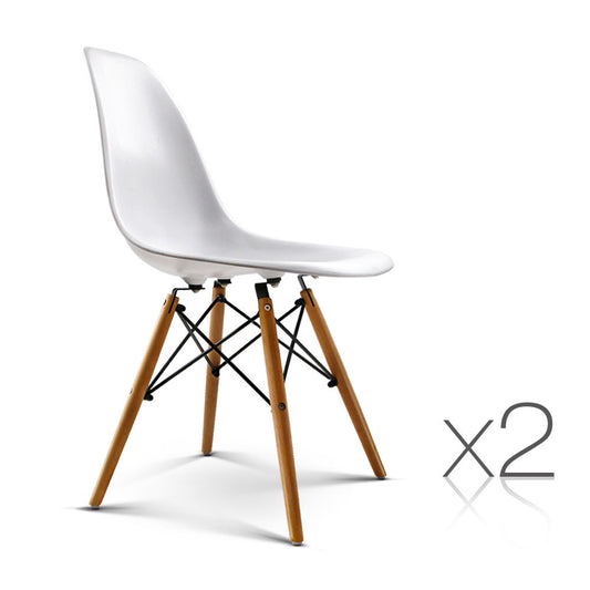 Set of 2 Dining Chair White