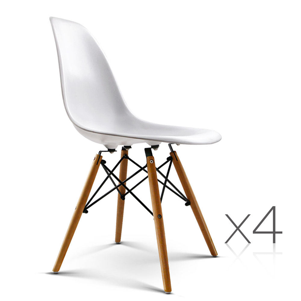 Set of 4 Dining Chair White