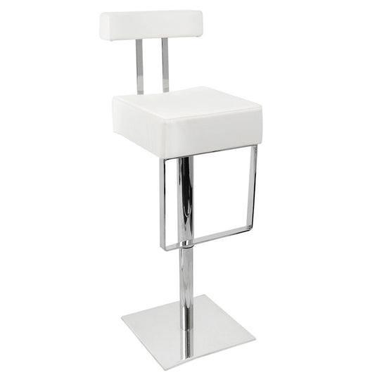 PU Leather Stainless Steel Bar stool - White