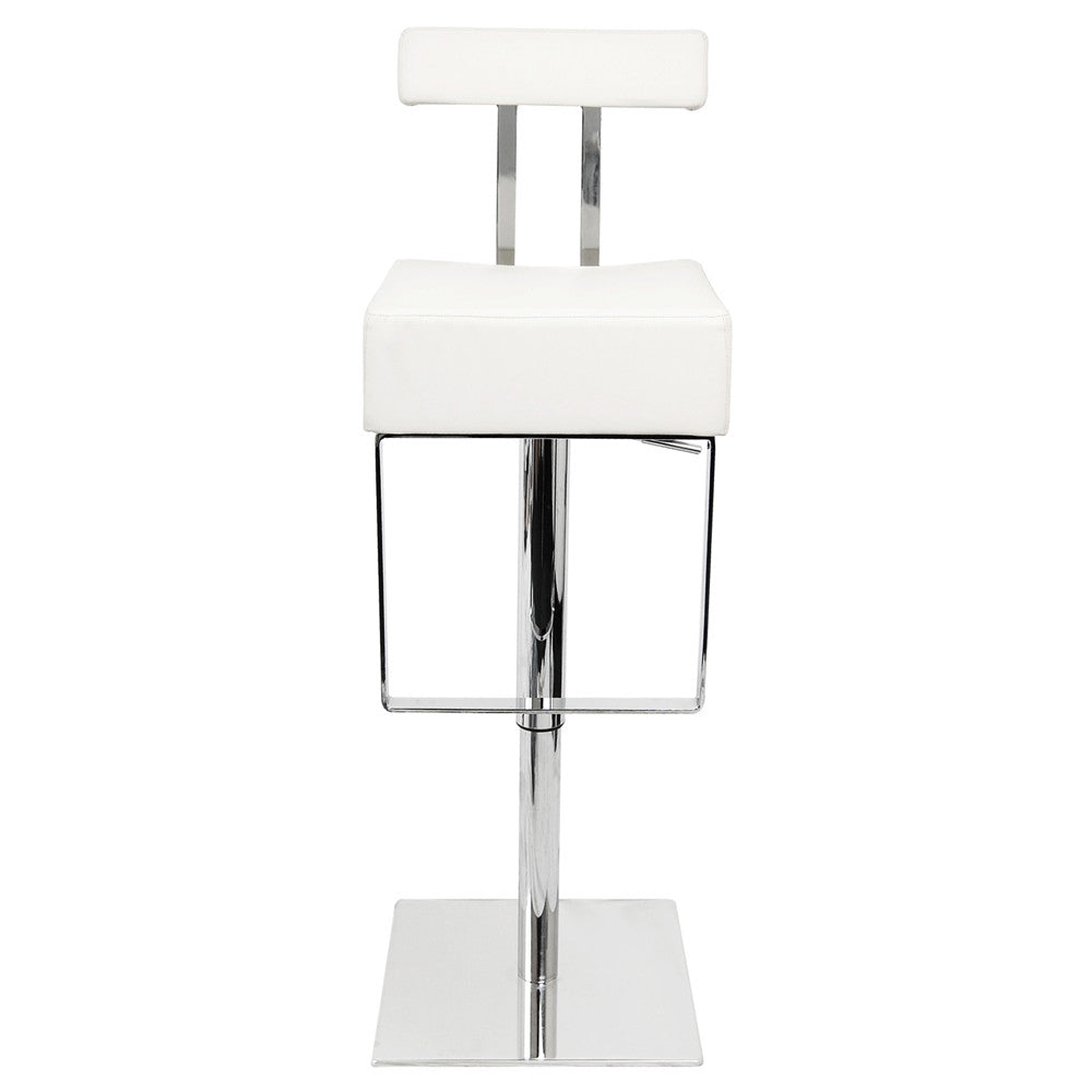 PU Leather Stainless Steel Bar stool - White