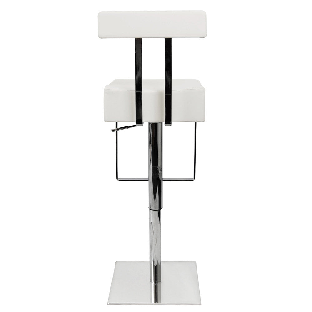 PU Leather Stainless Steel Bar stool - White