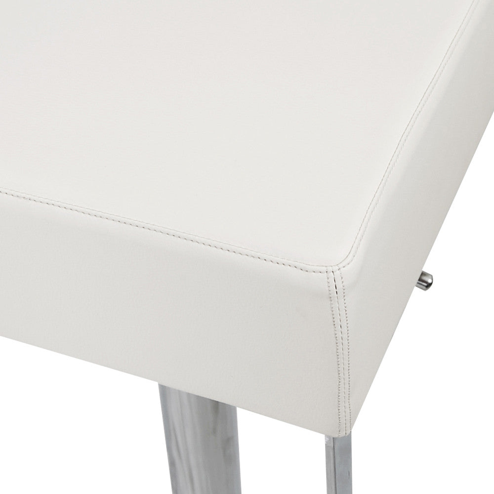 PU Leather Stainless Steel Bar stool - White